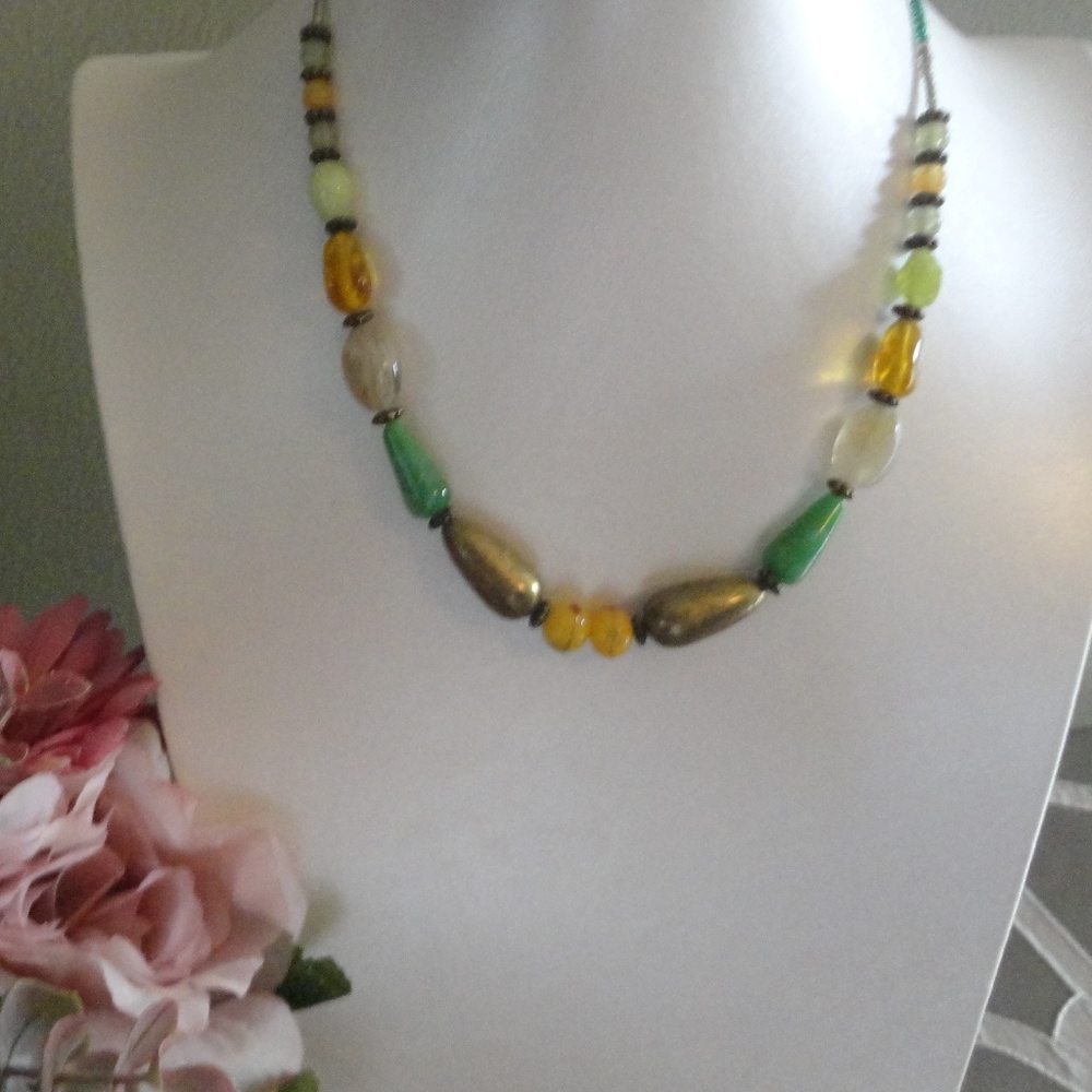 Multi Bead & Stone Necklace